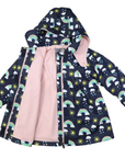 Sunshine & Rainbows Polar Fleece Lined Raincoat Peacoat