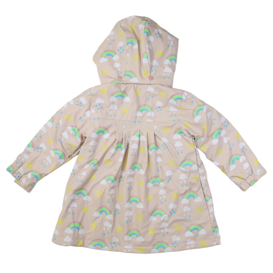 Sunshine & Rainbows Polar Fleece Lined Raincoat Tapioca