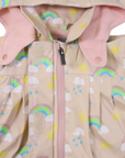 Sunshine & Rainbows Polar Fleece Lined Raincoat Tapioca