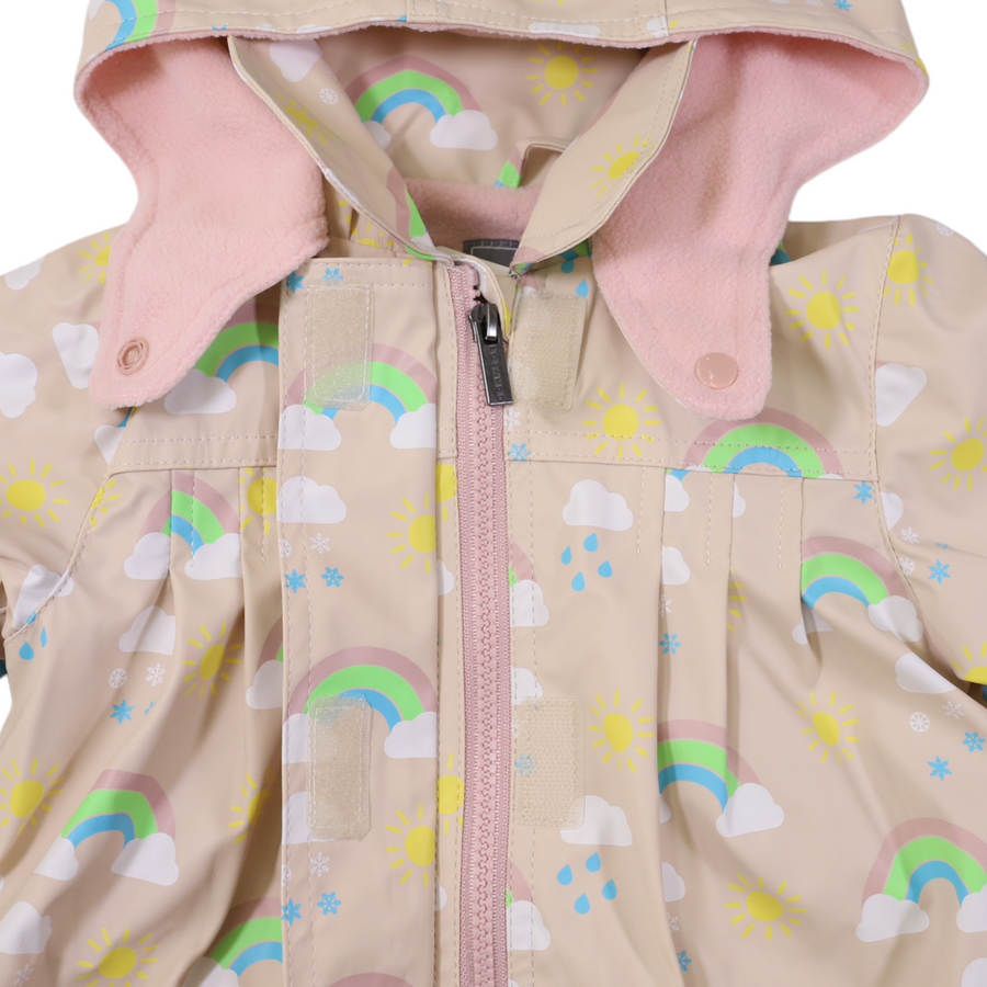 Sunshine & Rainbows Polar Fleece Lined Raincoat Tapioca