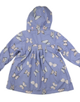 Butterfly Colour Change Terry Towelling Lined Raincoat Blue Heron