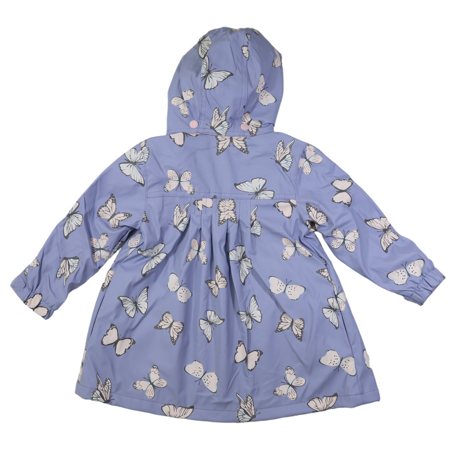 Butterfly Colour Change Terry Towelling Lined Raincoat Blue Heron