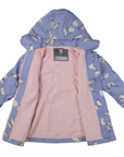 Butterfly Colour Change Terry Towelling Lined Raincoat Blue Heron