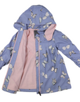 Butterfly Colour Change Terry Towelling Lined Raincoat Blue Heron