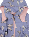 Butterfly Colour Change Terry Towelling Lined Raincoat Blue Heron