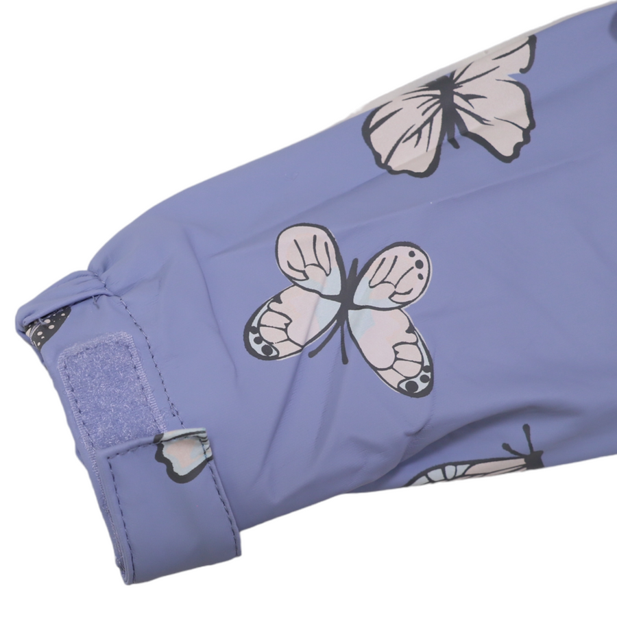 Butterfly Colour Change Terry Towelling Lined Raincoat Blue Heron