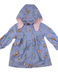 Butterfly Colour Change Terry Towelling Lined Raincoat Blue Heron