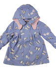 Butterfly Colour Change Terry Towelling Lined Raincoat Blue Heron