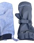 Polar Fleece Lined Waterproof Mittens with Adjustble Fastener Charcoal