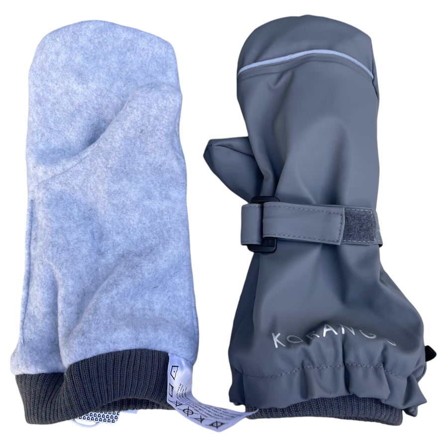 Polar Fleece Lined Waterproof Mittens with Adjustble Fastener Charcoal