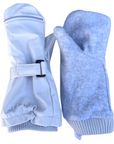 Polar Fleece Lined Waterproof Mittens with Adjustble Fastener Grey