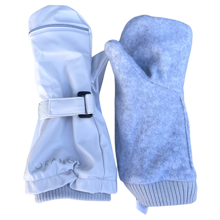 Polar Fleece Lined Waterproof Mittens with Adjustble Fastener Grey