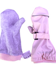 Polar Fleece Lined Waterproof Mittens with Adjustble Fastener Pink