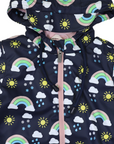 Sunshine & Rainbows Polar Fleece Lined Zip Rain Suit Peacoat