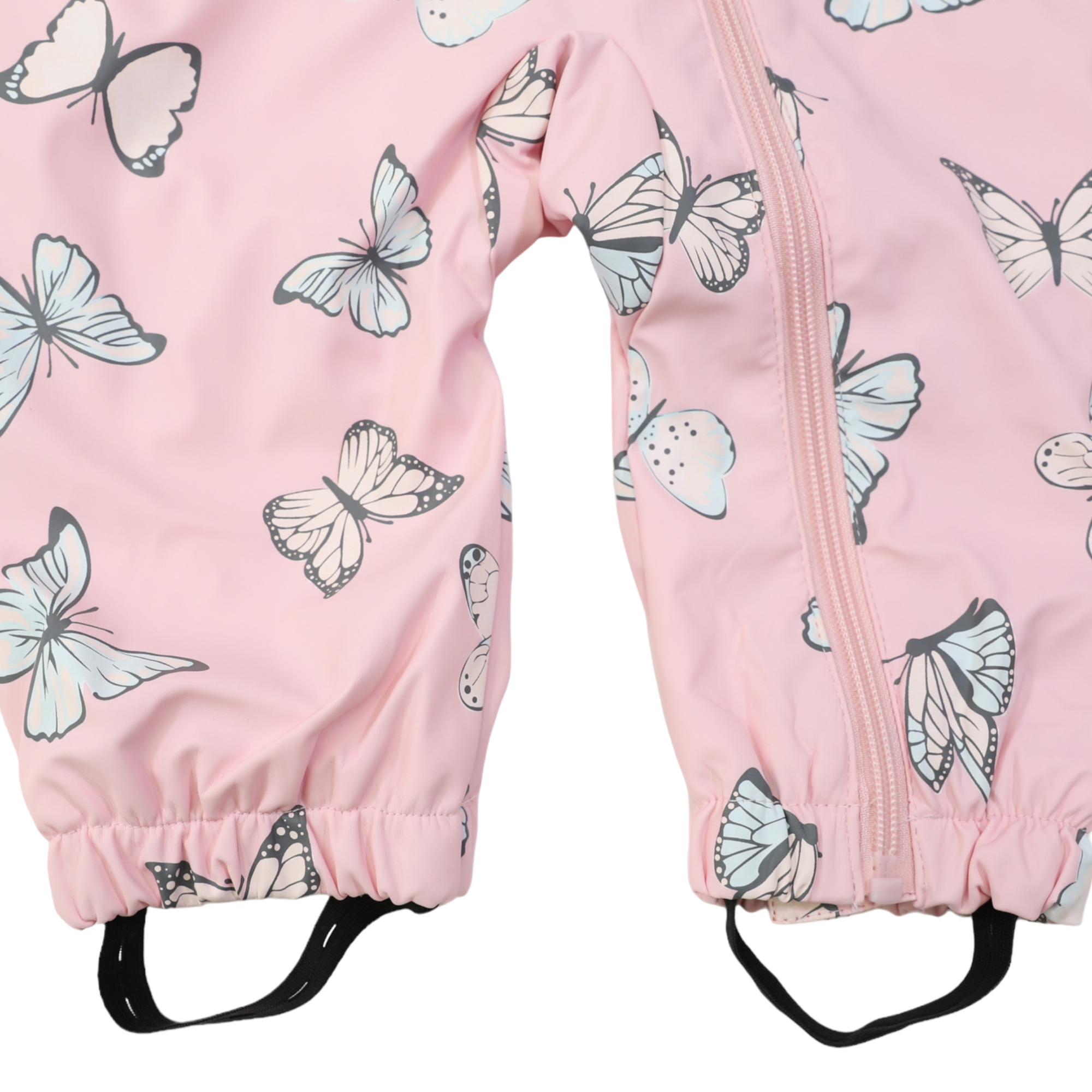 Butterfly Colour Change Terry Towelling Lined Zip Rain Suit Fairytale Pink