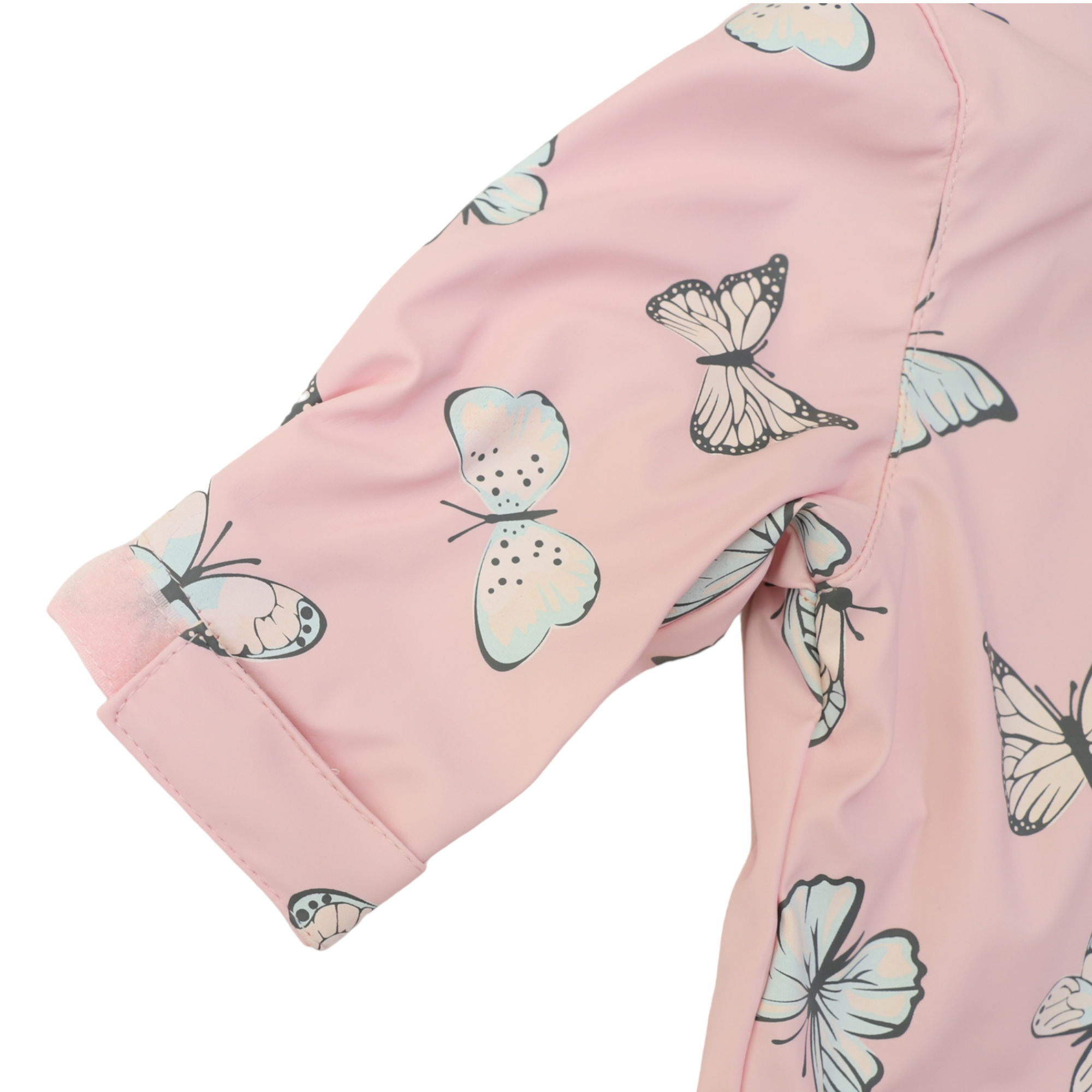 Butterfly Colour Change Terry Towelling Lined Zip Rain Suit Fairytale Pink