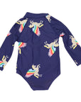 Unicorn Zip Swimsuit Navy