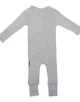 Cotton Modal Zip Long Sleeve Onesie Grey