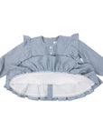 Soft Woven Frill Blouse Grey