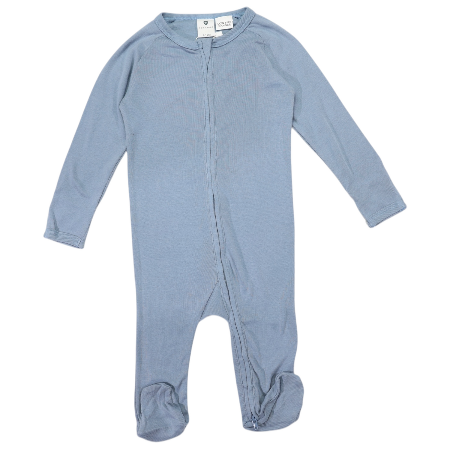 Double Zip Cotton Modal Romper Dusty Blue