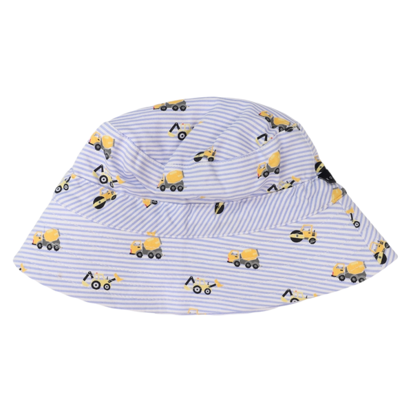 Trucks and Diggers Cotton Sun Hat Blue