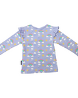 Rainbow Print Long Sleeve Top Blue Heron