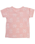 Organic cotton Short Sleeve Top Pink Print