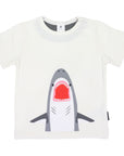 Shark Print Tee White
