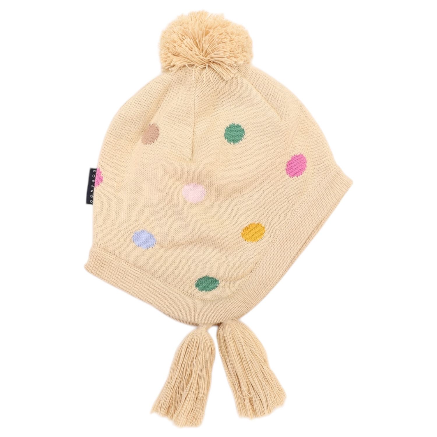 Polkadot Beanie Beige