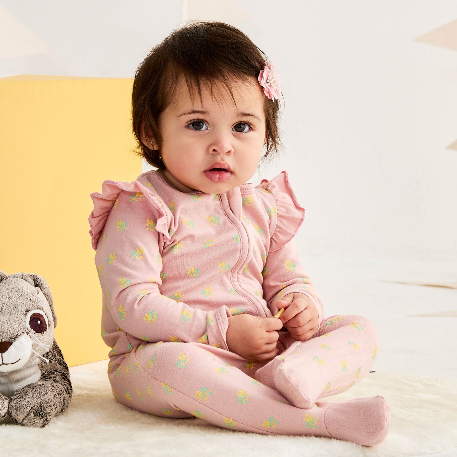 Wattle Double Zip Romper Pink