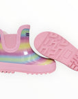 Glitter Rainbow Short Gumboot Pink