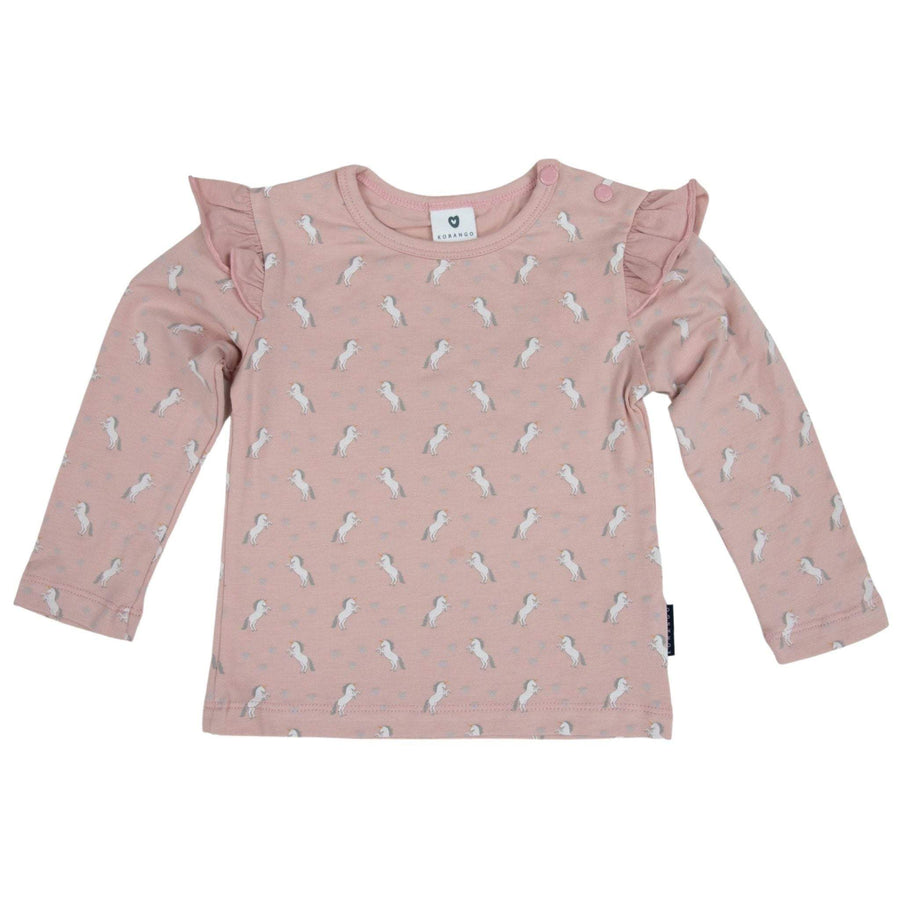 All Over Print Unicorn Top Dusty Pink