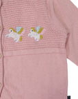 Unicorn Hand Embroidered Cardigan Dusty Pink