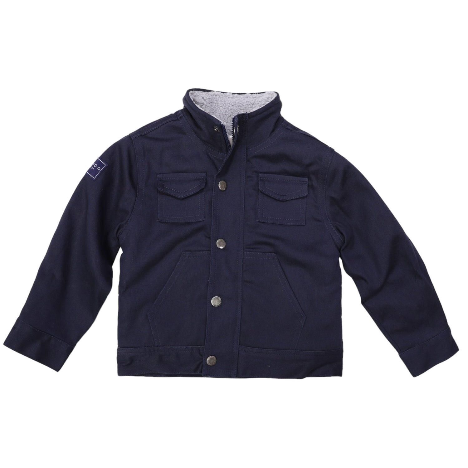 Stretch Twill Jacket with Sherpa Lining Navy