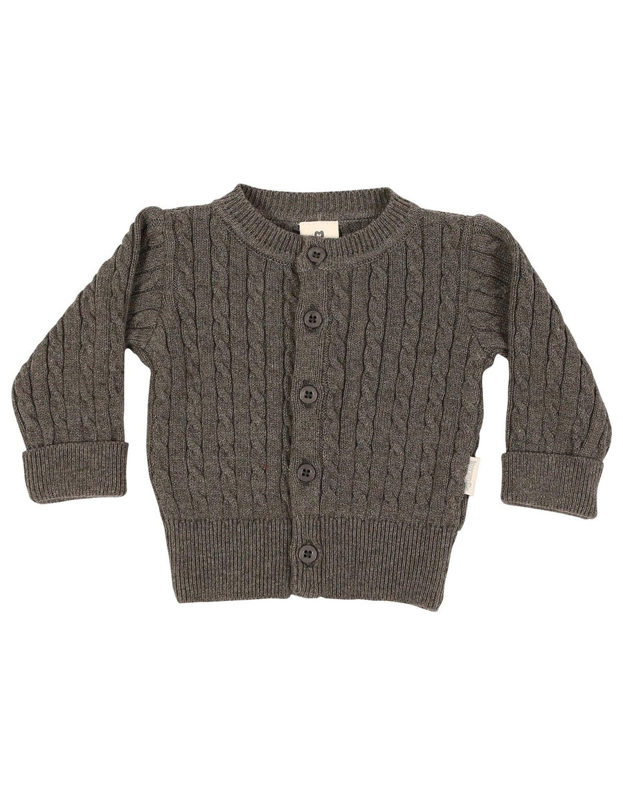 Cable Knit Jacket Charcoal