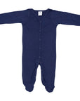 Organic Pointelle Romper Navy