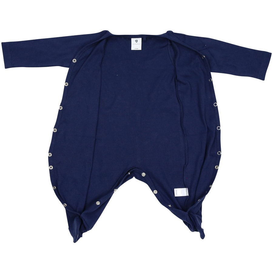 Organic Pointelle Romper Navy