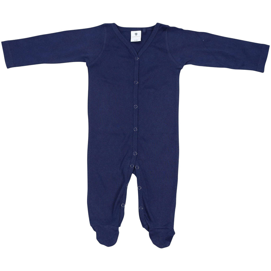 Organic Pointelle Romper Navy