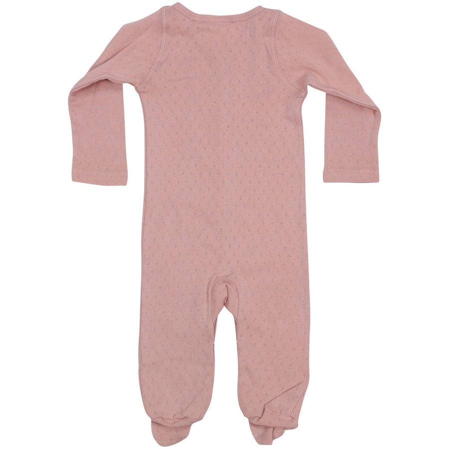 Organic Pointelle Romper Pink