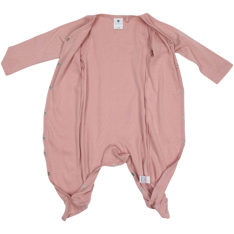 Organic Pointelle Romper Pink