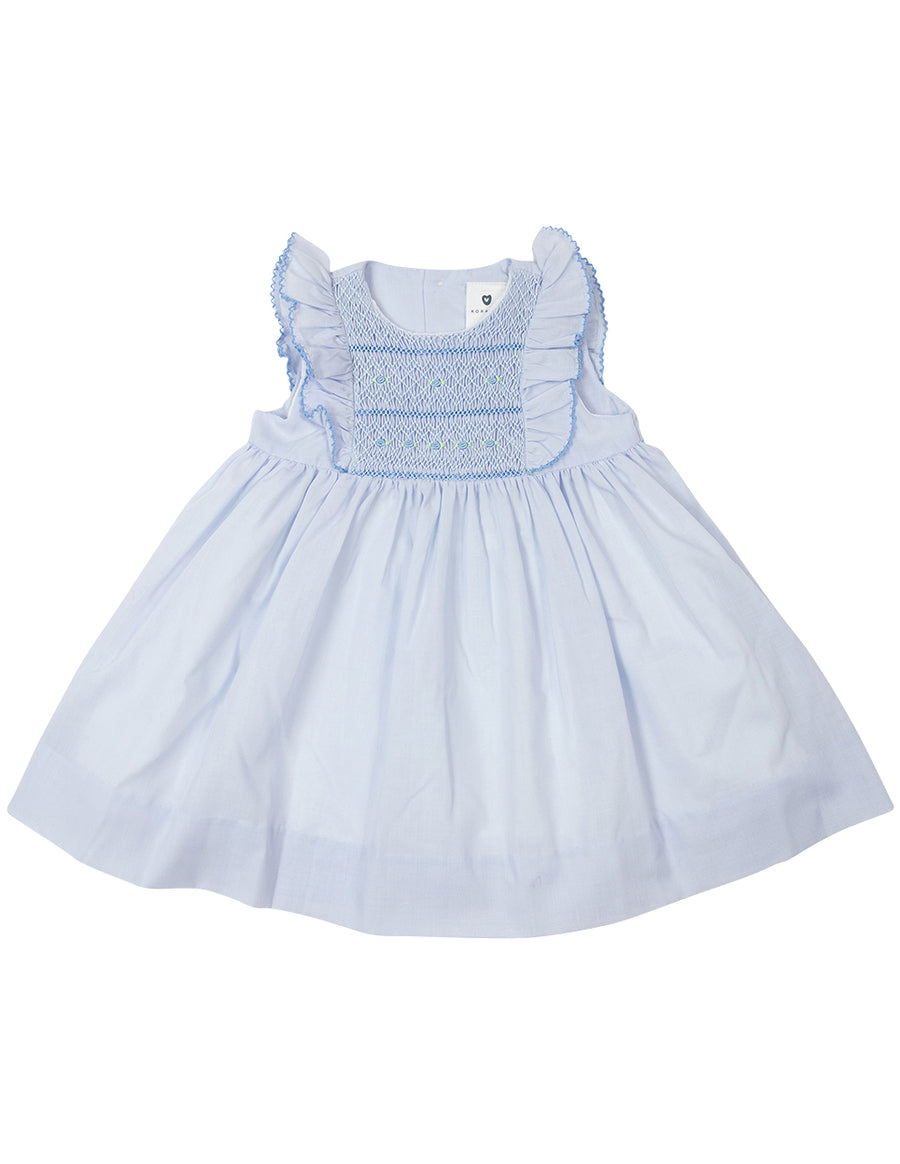 Hand Smocked Dress Blue