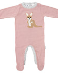 Kangaroo Knit Romper Pink