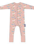 Narwhal Zip Onesie Pink