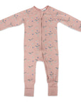 Narwhal Zip Onesie Pink