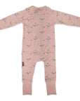 Narwhal Zip Onesie Pink