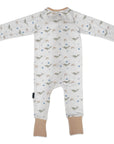 Narwhal Zip Onesie White