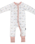 Narwhal Zip Onesie White