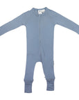 Cotton Modal Zip Long Sleeve Onesie Blue