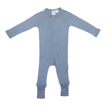 Cotton Modal Zip Long Sleeve Onesie Blue