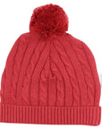 Cable Knit Beanie Red